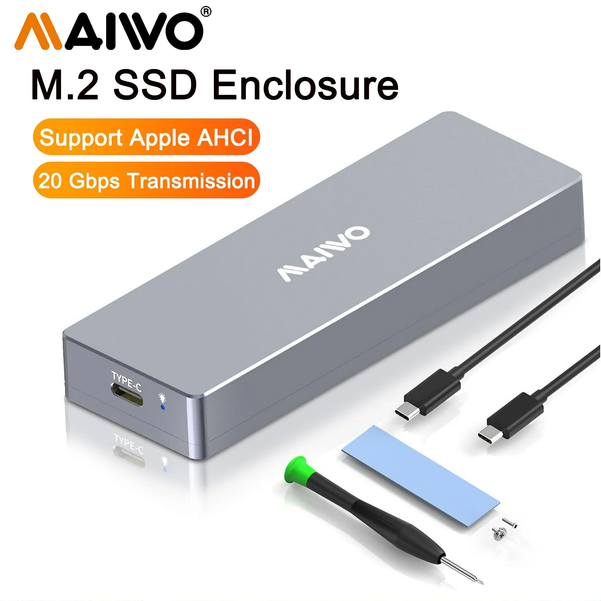 

MAIWO 20Gbps M.2 NVMe SSD Enclosure 12+16 PIN AHCI SSD for 2013-2017 MacBook Pro Mac Mini/Pro SSDs Support Apple AHCI Protocol