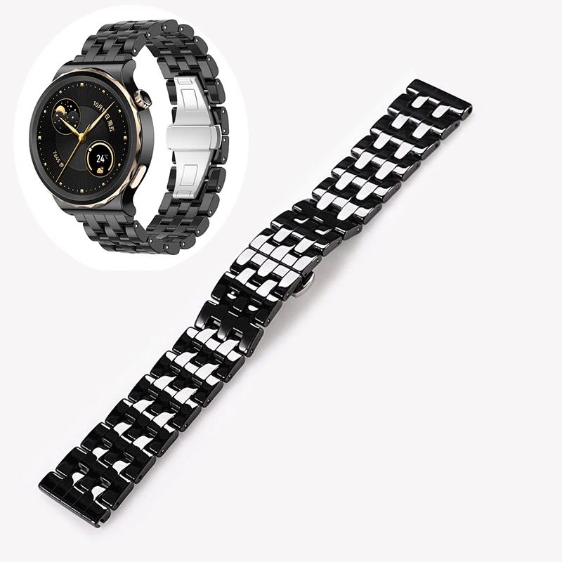 20mm Ceramic Strap For Huawei Watch GT 3 Pro 43mm,White / Black Ceramic Watchband For Huawei Watch GT3 GT 2 42mm Watch Wristband