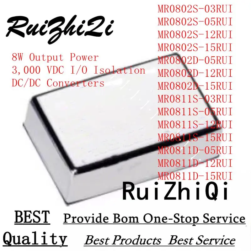 10PCS/LOT MR802S-03RUI MR802S-05RUI MR802S-12RUI MR802S-15RUI MR802D-05RUI MR802D-12RUI MR802D-15RUI 8W 3000VDC DC/DC CONVERTERS