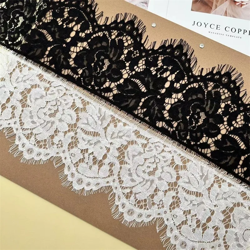 African lace fabric 2024 high quality 1yard exquisite bone line unilateral eyelashes decorative curtains wedding dress clothing