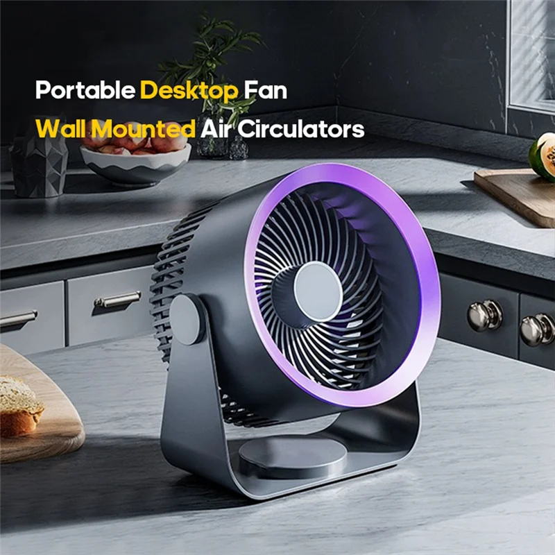 AB41-Wireless Portable Electric Fan Multifunctional Circulator Quiet Ventilator Desktop Wall Ceiling Home Air Cooler