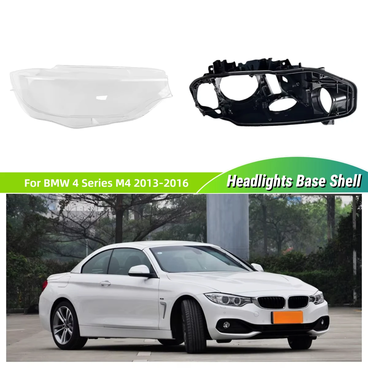 

For BMW 4 Series M4 F32 F33 F36 F82 2013 2014 2015 2016 Car Replacement Parts Base Head Lamp Shell Bulb Holder Headlight Cover