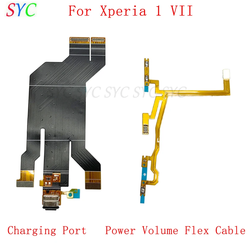 

USB Charging Connector Port Board Flex Cable For Sony Xperia 1 VII Power Volume Side Button Repair Parts