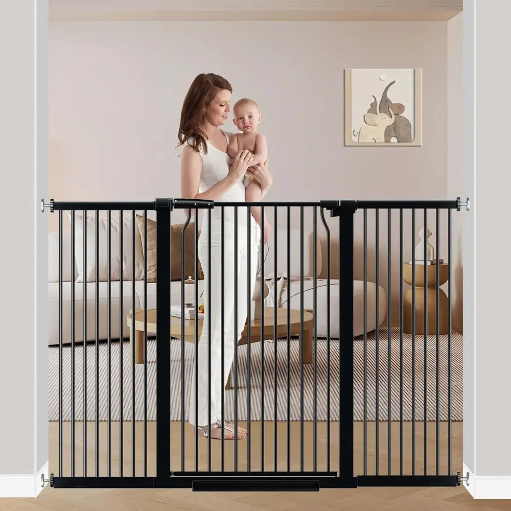 

Extra Tall Baby Gate, Wide Dog Pet Gate Indoor Outdoor, Safety Child Toddler Gate, Metal Tension Auto Close No Climb Fence Pet C
