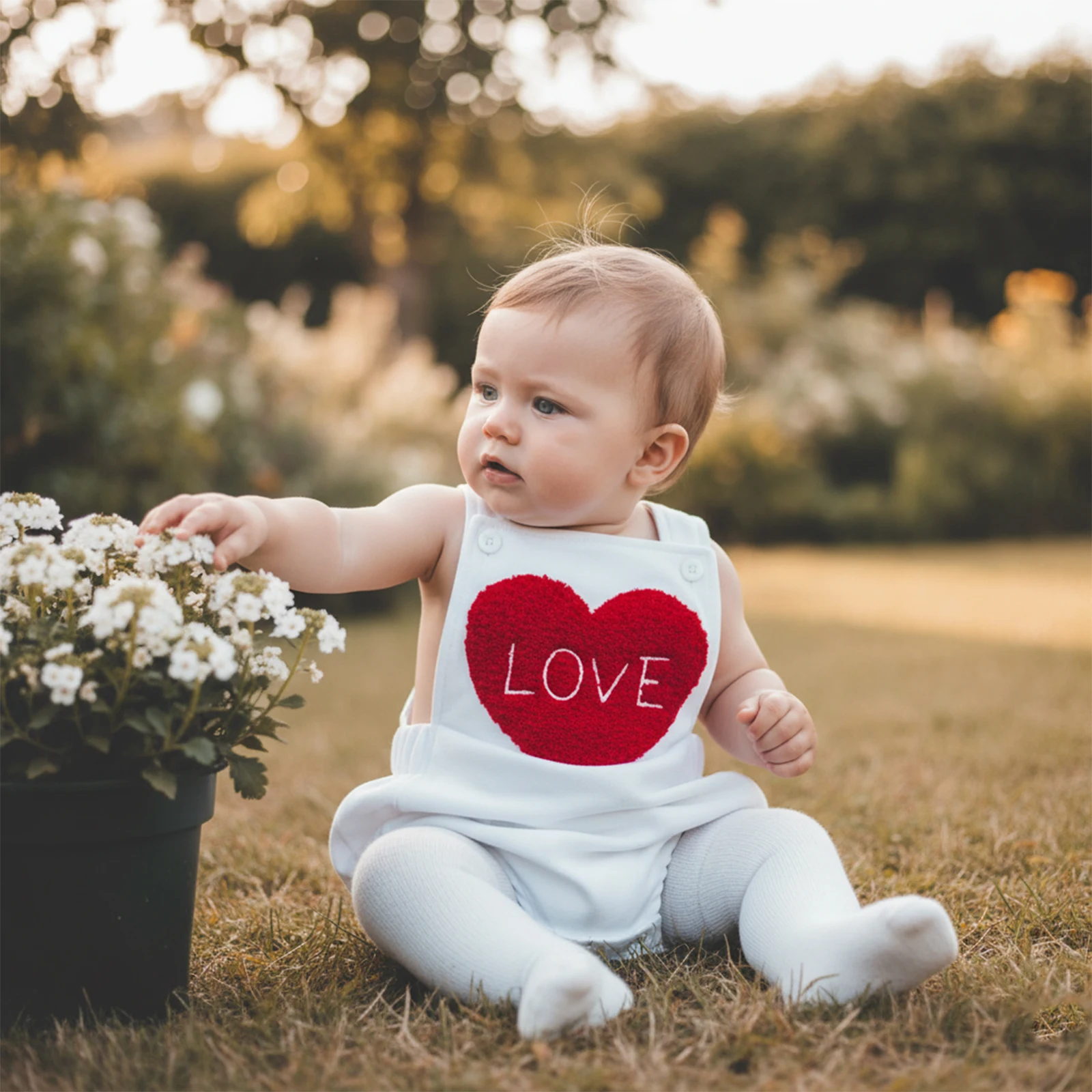 Baby Valentines Day Overall Romper Heart Letter Embroidered Sleeveless Jumpsuit Cute Summer Spring Clothes