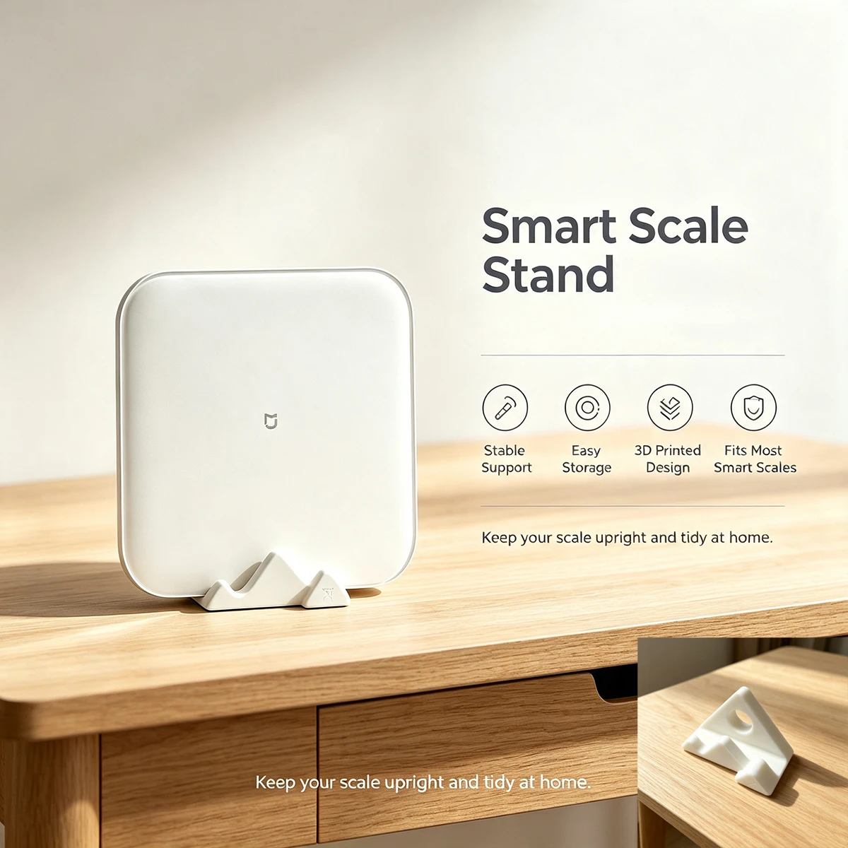 Simple Mountain-Shaped Weight Scale Stand for Home Storage, Space-Saving Universal Upright Holder for Xiaomi and Other Smart Body Fat Scales
