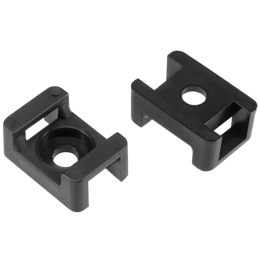 50PCS Cable Tie Mount Clips Saddle Type Cable Zip Ties Base Mount Screw Fixing Wire Holder Organizer Retardant Black 14.65x10mm
