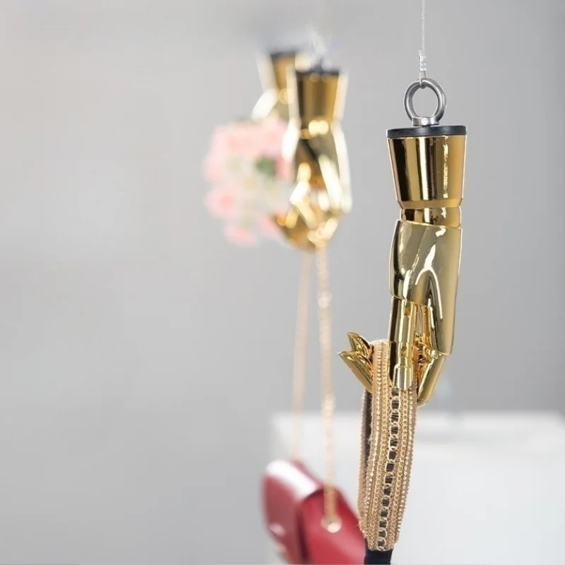 Hanging Solid Wood Hand Model for Ring Display, Window Display Props for Clothing Stores, Jewelry & Bag Rack