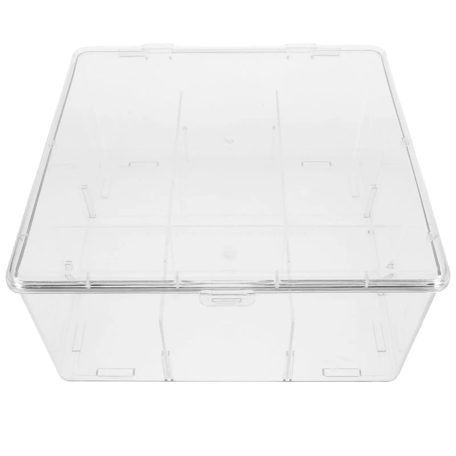 

Acrylic Card Storage Box with Lid Divided Compartments for Cards Gaming Business Postcards Small Crafts Coins Nail Supplies