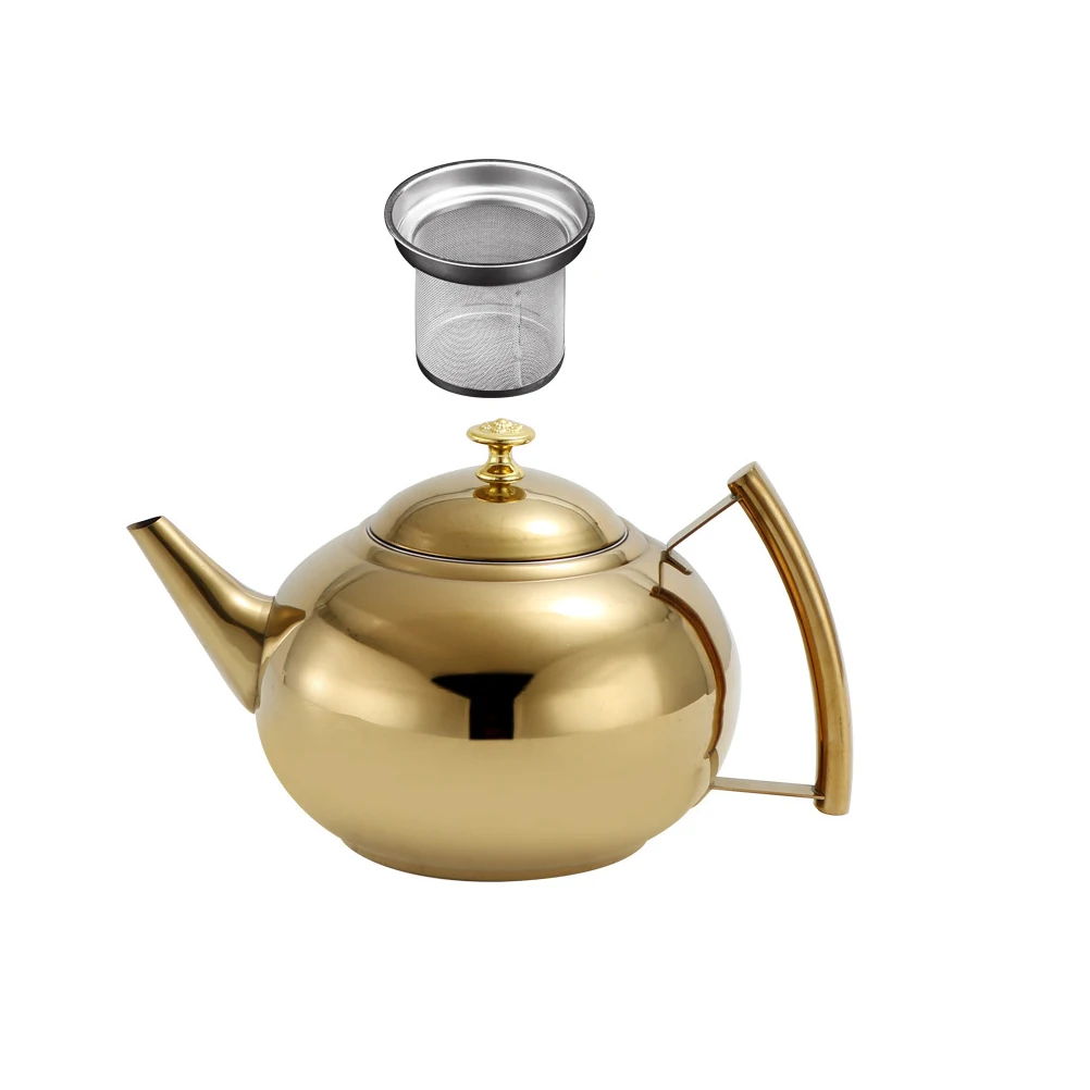 

Stainless Steel H led Teapot Heat Resistant Camping Serving Utensil Kettle Tea Maker Pots Loose Tea Elegant Gifts
