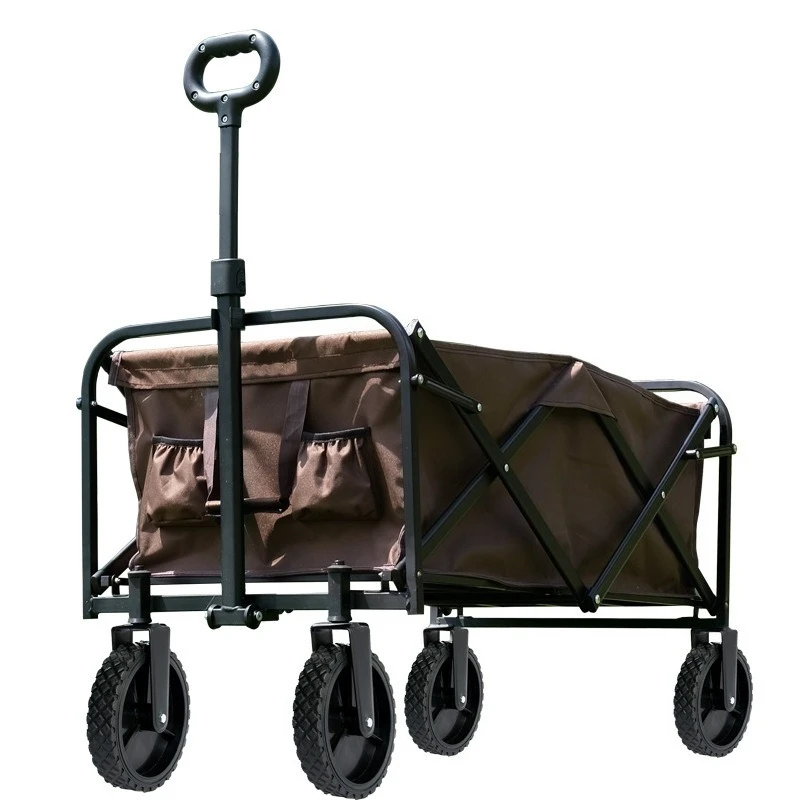 Foldable Camping Wagon, Portable Utility Cart, Heavy Duty Trolley for Outdoor Picnic, Camping, Shopping and Street Vending