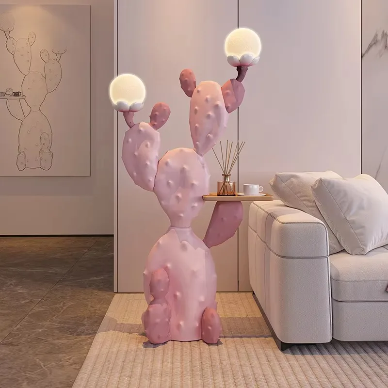 New Cactus Sculpture Large Floor Furnishings Living Room Sofa Next To Furnishings Home Decoration Led Lights Housewarming Gifts