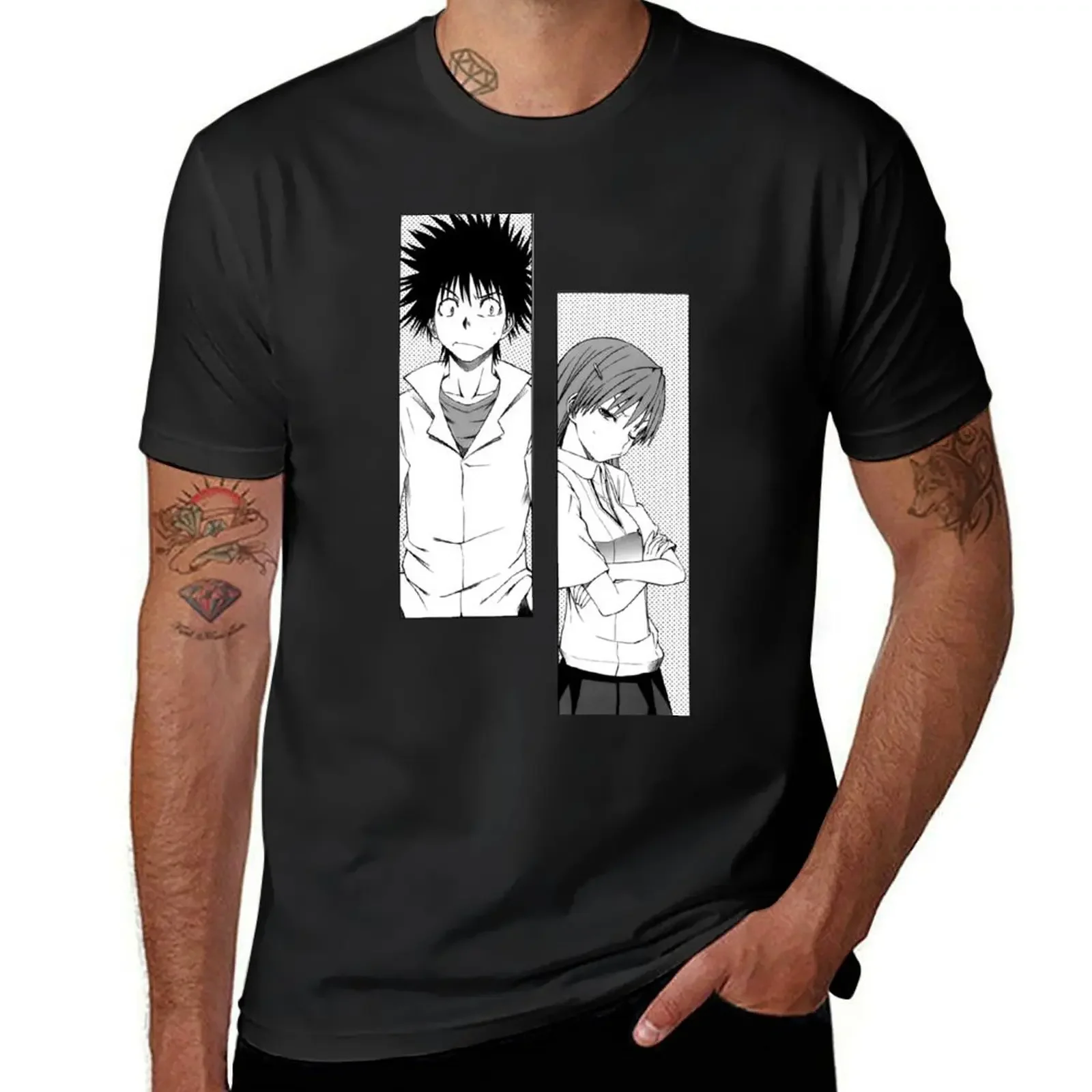 Touma x Misaka T-Shirt animal prinfor boys graphics mens graphic t-shirts anime