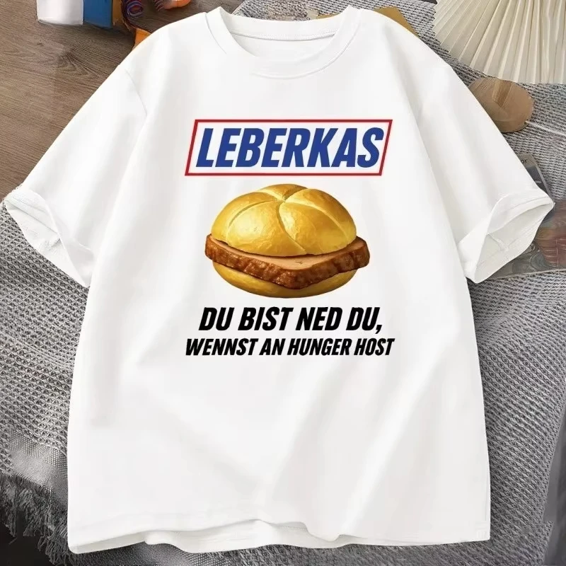 Leberkas T-Shirt Funny Bavarian Meme T Shirt Parody in Snickers Tshirt Perfect for Bayern Fans Funny Short Sleeve Streewear