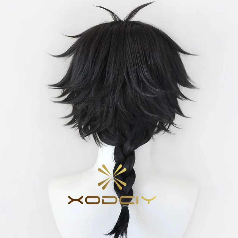 Anime Togame Jo Cosplay Pruik Zwart Lang Gevlochten Pruiken Hittebestendig Synthetisch Haar Halloween Party Pruik + Pruik Cap