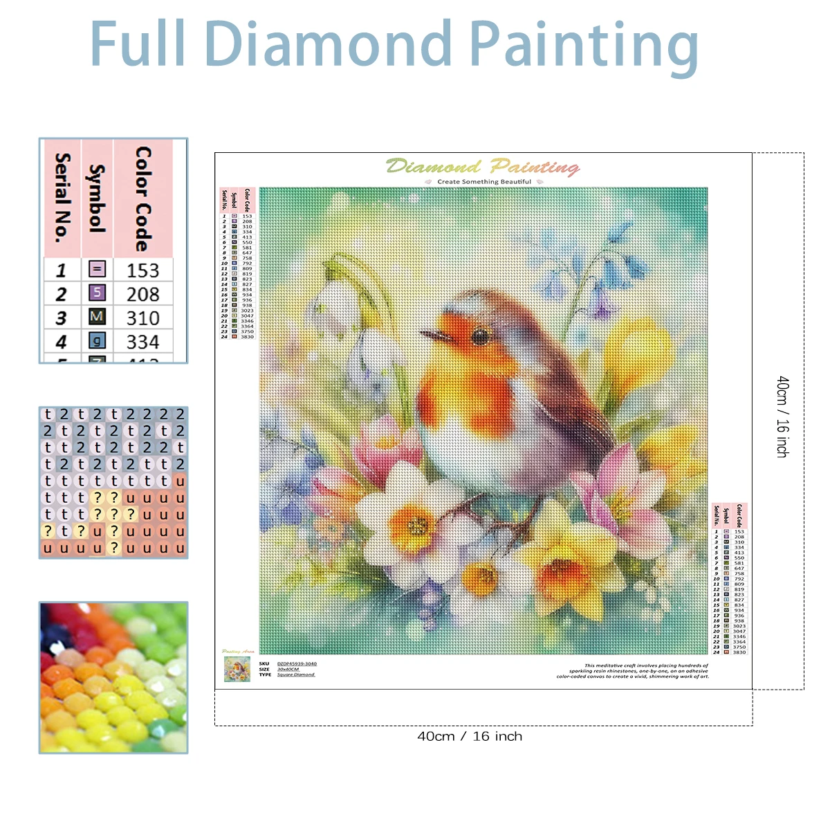 SDOYUNO Diamond Painting Kits for Adults Bird Animal 5D DIY Diamond Art Kits Full Drill Diamond Painting for Home Wall Decor