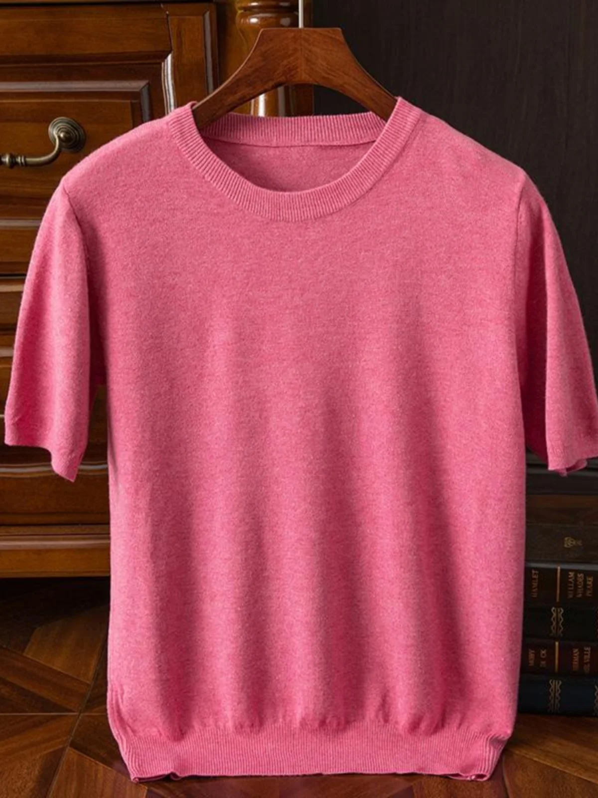 

Свободная трикотажная футболка из смеси шерсти ort Sve round Ne, мужская повседневная удобная летняя футболка, молодежный деловой повседневный топ