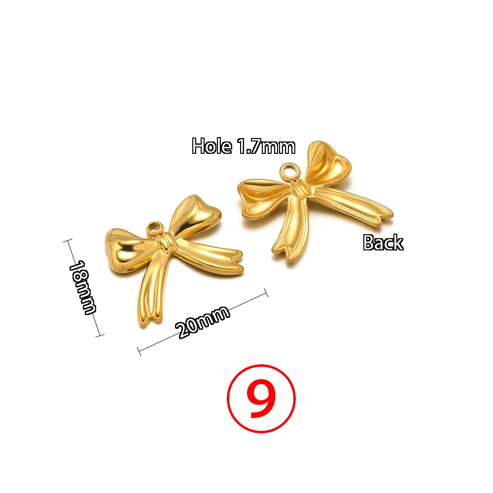 5 Stück Edelstahl-Schleifenanhänger, niedliche Mode-Sommer-Serie, schlichter Stil, Anhänger für Halsketten, Ohrringe, handgemachter DIY-Schmuck – Detail 11