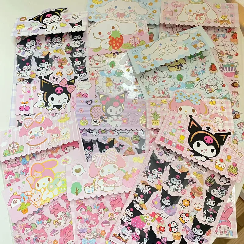 

Sanrio kawaii cute cartoon anime Kuromi Hello Kitty Cinnamoroll children's stickers handbook stickers refrigerator stickers