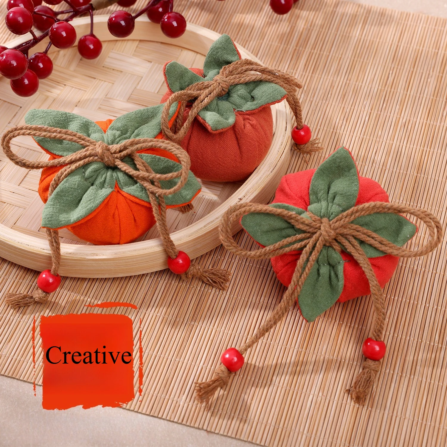 Handmade Festival Lucky Charm Sachet With Pendant Traditional Good Fortune Bag, Fabric Car Mirror Decor, Wind Chime Accessory.