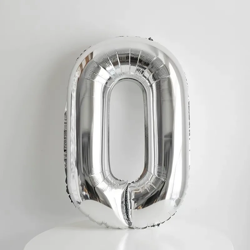 Große 40-Zoll-Silber-Luftballons aus digitaler Aluminiumfolie, große Zahl 0-9-Ballon, Geburtstagsfeier, Jahrestag, Hochzeit, Dekorationen