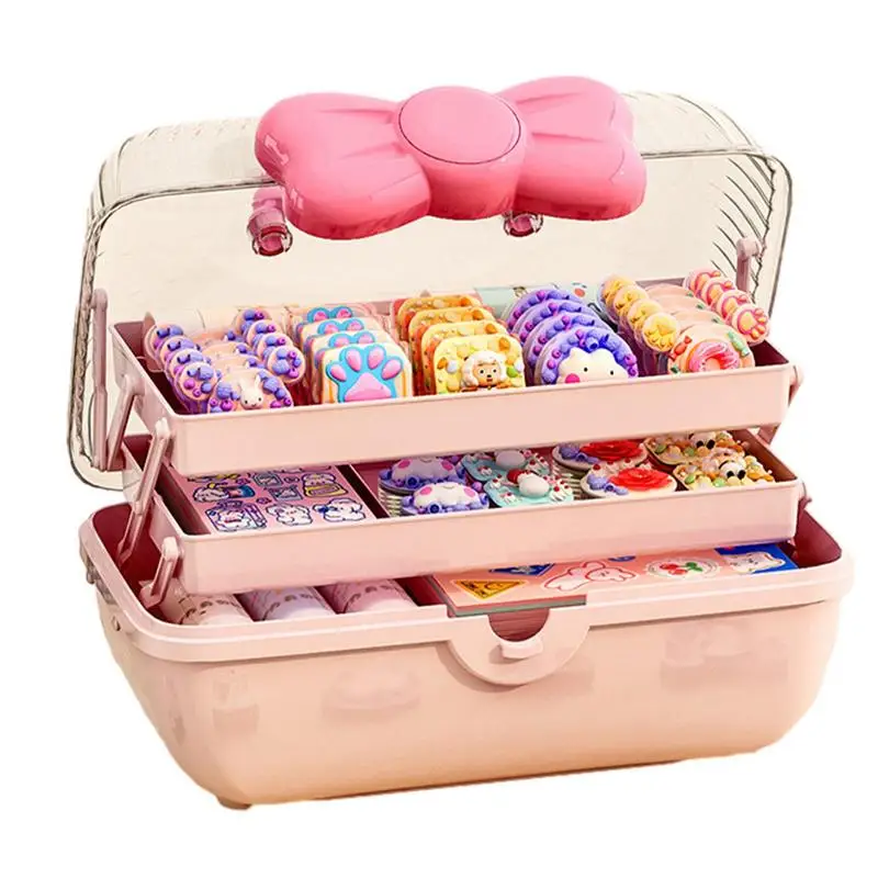 Multi-layer Hairpin Organizer Children's Hair Accessories Storage Box Head Rope Headband Display Rack Dust-proof jewelry storage