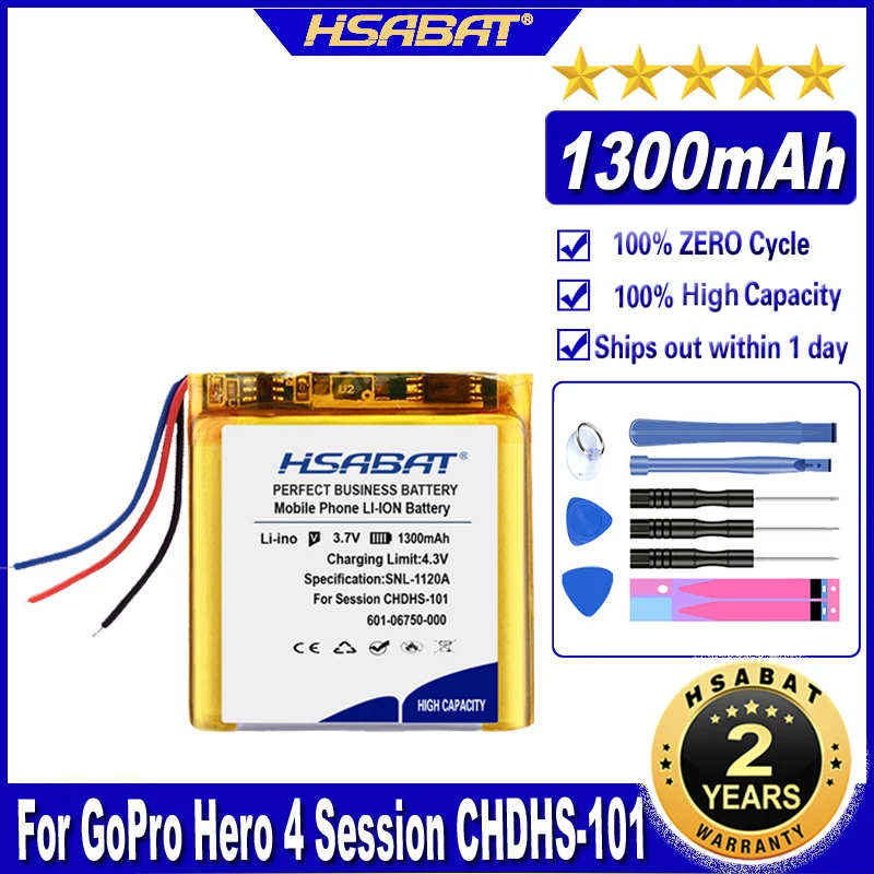 601-06750-000 601-10257-000 601-06750-101 1300mAh Battery for GoPro Hero 4 Session CHDHS-101 Hero 5 Session CHDHS-501 HWMR1