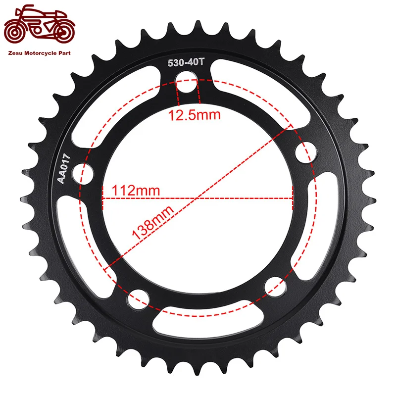 530-40T 530 40 Tooth Motorcycle Rear Sprocket 20CrMnTi For HONDA CB1100 CB 1100 CB1100EX ABS CB1100RS-H CB1100RS-K CB1100RS 2020