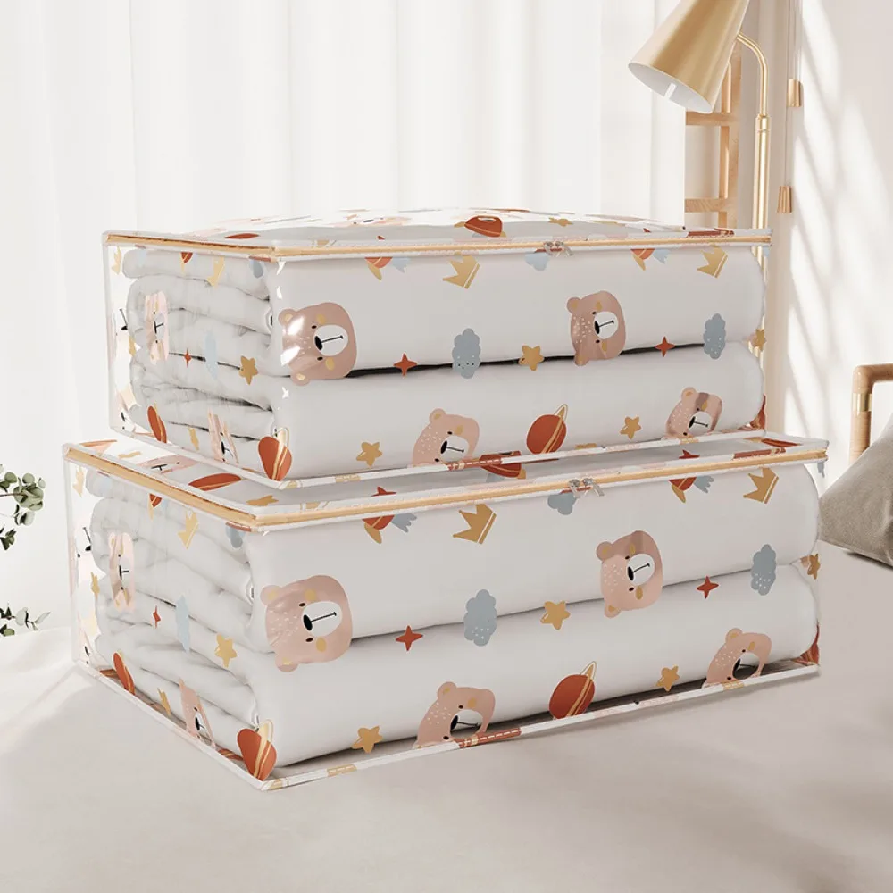 

New Three-Dimensional Storage Bag Large Capacity Waterproof Clothes Organizer Printed Dustproof Quilt Bag Household