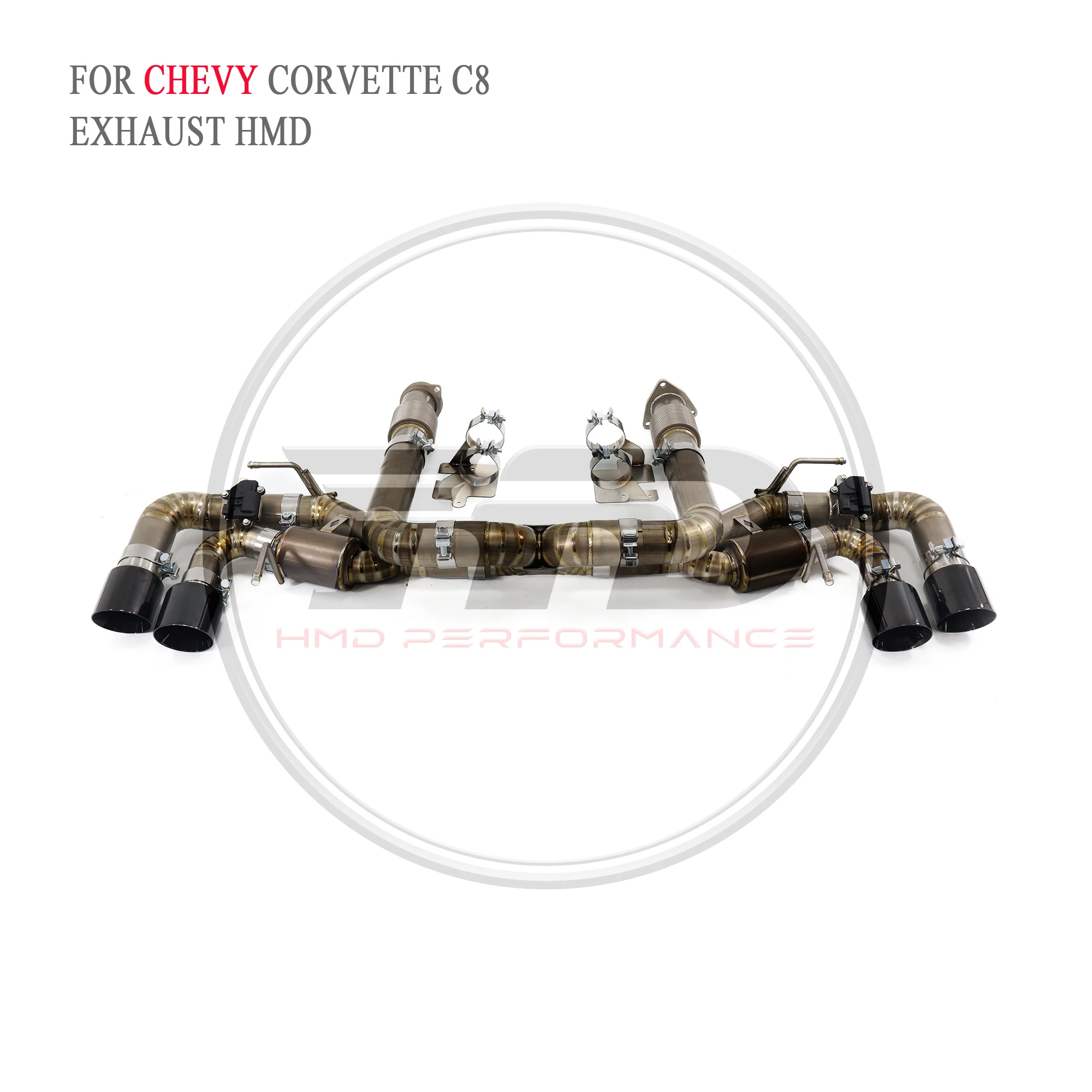 HMD Titanium Exhaust System For Chevrolet Corvette C8 6.2L Performance Catback Muffler With Valve