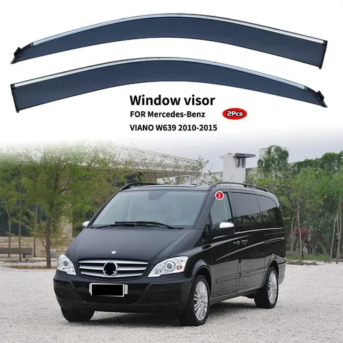 Imagen 2 del producto Apto para BENZ V250 V260 V300 Vito Viano W639 W447 visera de puerta ventana toldos refugios parasoles sol lluvia Deflector de viento