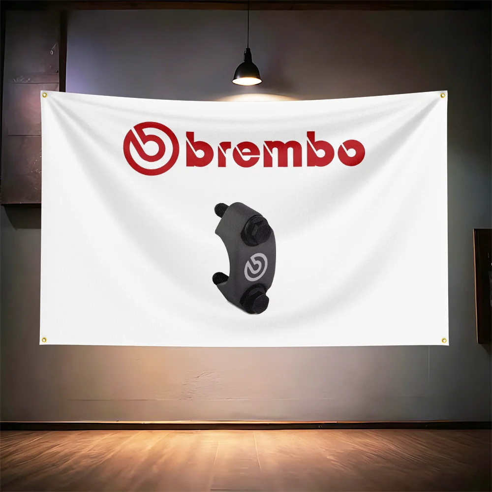 Brem-bos Brake Parts Flag  For Garage Tuning Shop Man Cave Bar Club Auto Shop Wall Decor Racing Banner
