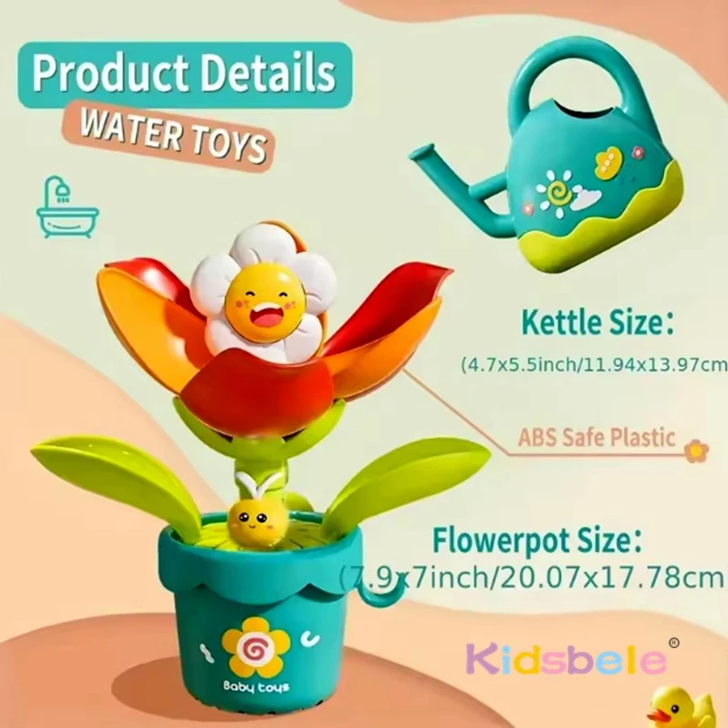 Baby Bath Toys Sun Flower Meet Water Blossom Shower Toy Popular Spraying Water Flower Bathing Toy With Suction Cup Summer Toy