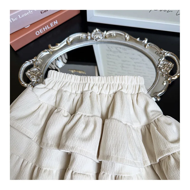 Koreanische Herbst Kinder Mädchen Röcke Cord Feste Elastische Taille Kleine Mädchen Röcke Hohe Qualität Infant Baby Mädchen Kuchen Röcke – Detail 6