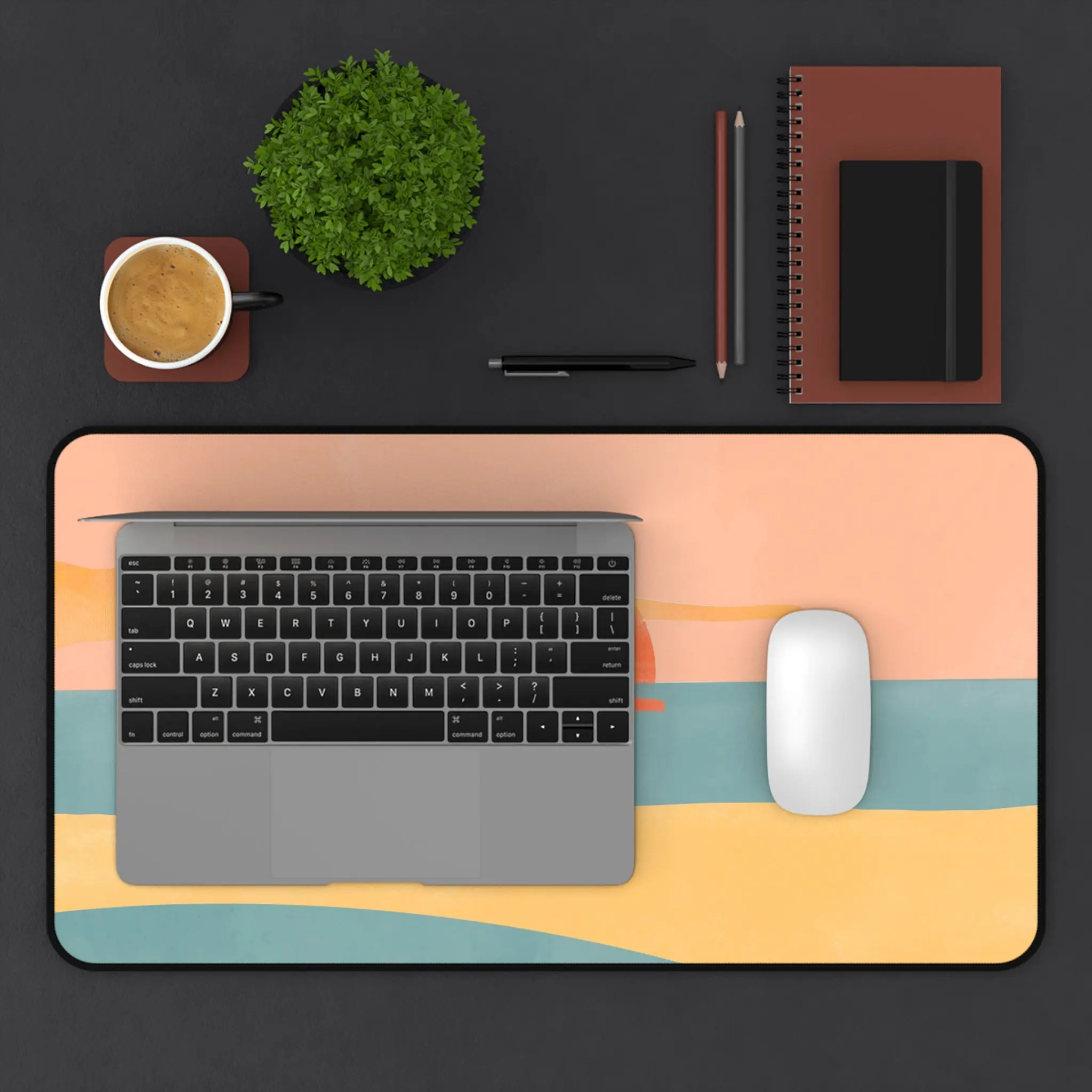 Abstract Sunset Deskmat, Cute Computer Desk Mat, Keyboard Mat, Office Decoration, Couple Gift Cute Mouse Pad Gaming Accessories
