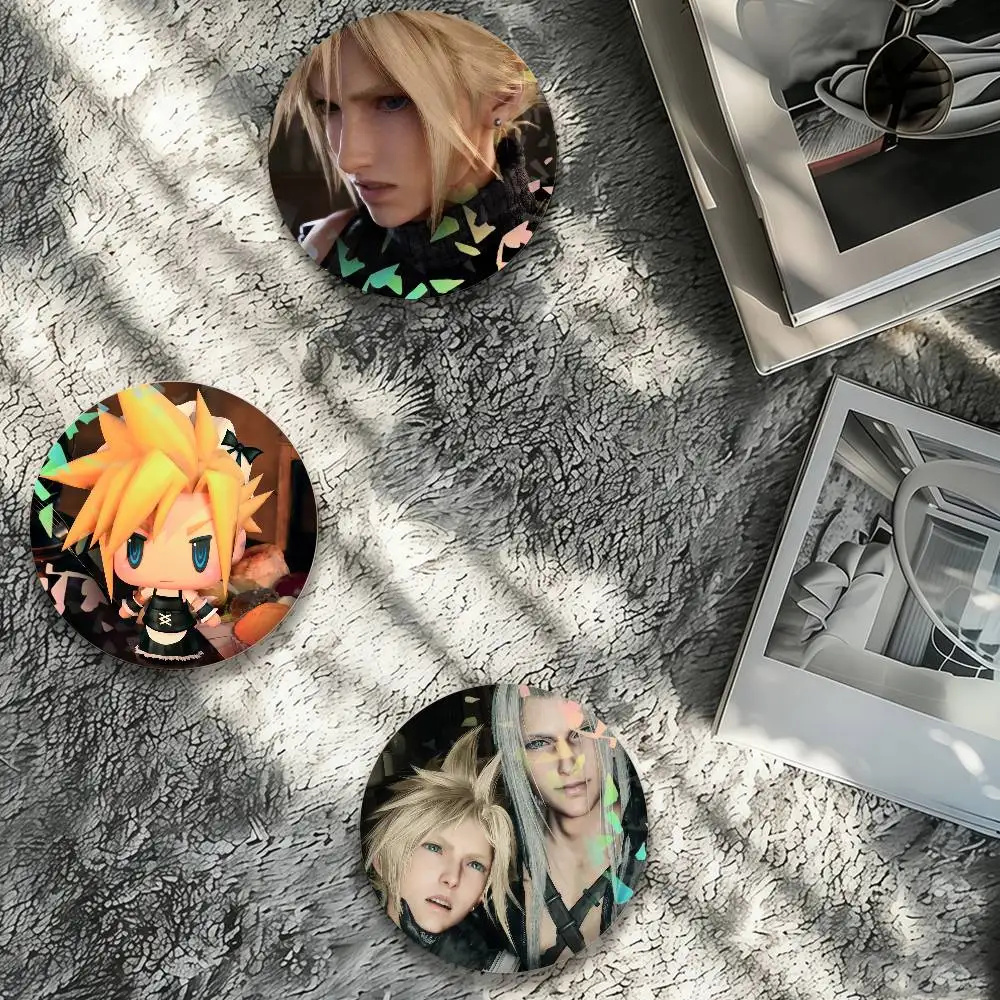 Game F-Final F-Fantasy  Sephiroth Cloud Strife Laser Badge Pins Handmade Brooches for Backpack Gifts Bag Decor Fans Collect