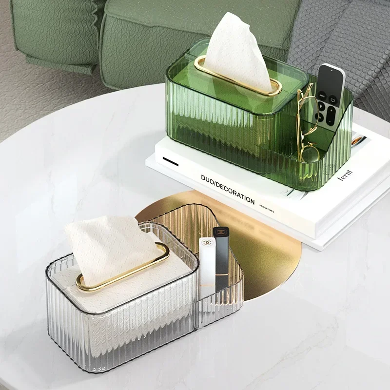 Tissue Holder High Capacity Easy Refill Dust-proof Transparent Tissue Box Visible Desktop Facial Tissue Box for Bedroom