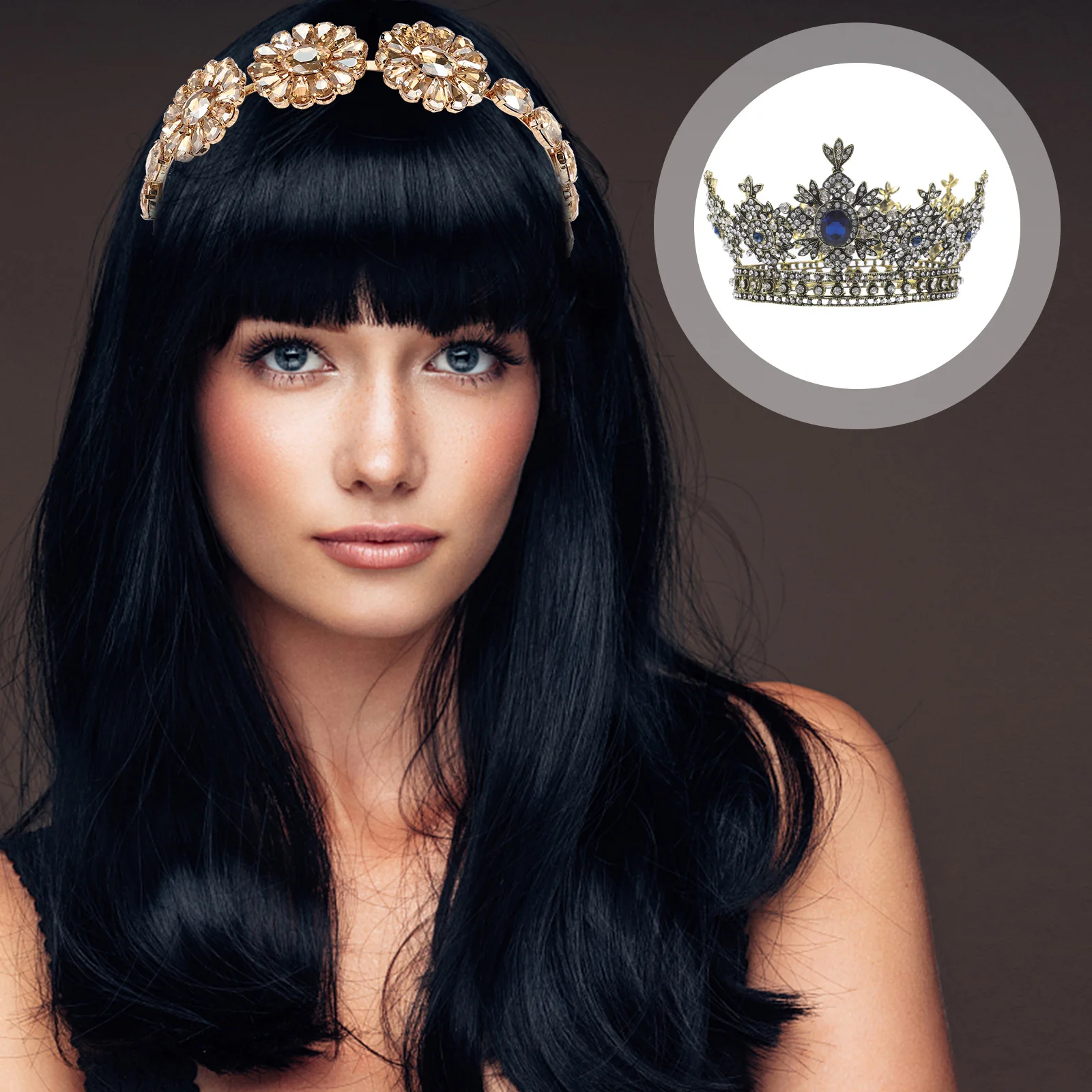 

1pc Wedding Crown Headdress Retro Rhinestone Crystal Headband For Wedding Crown Bridal Party Event Decor Photo Prop