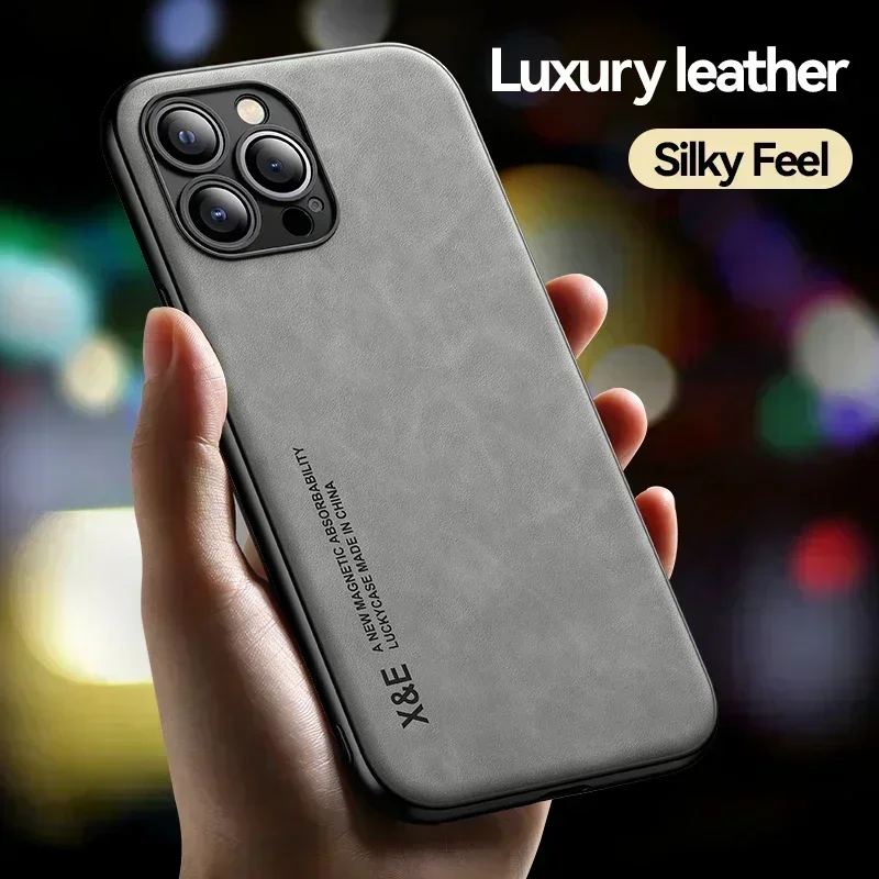 Phone Case For Samsung Galaxy S8 S9 S10 S10E S20 S21 FE Note 8 9 10 20 Ultra Plus Luxury Cashmere Leather Magnetic Suction Cover