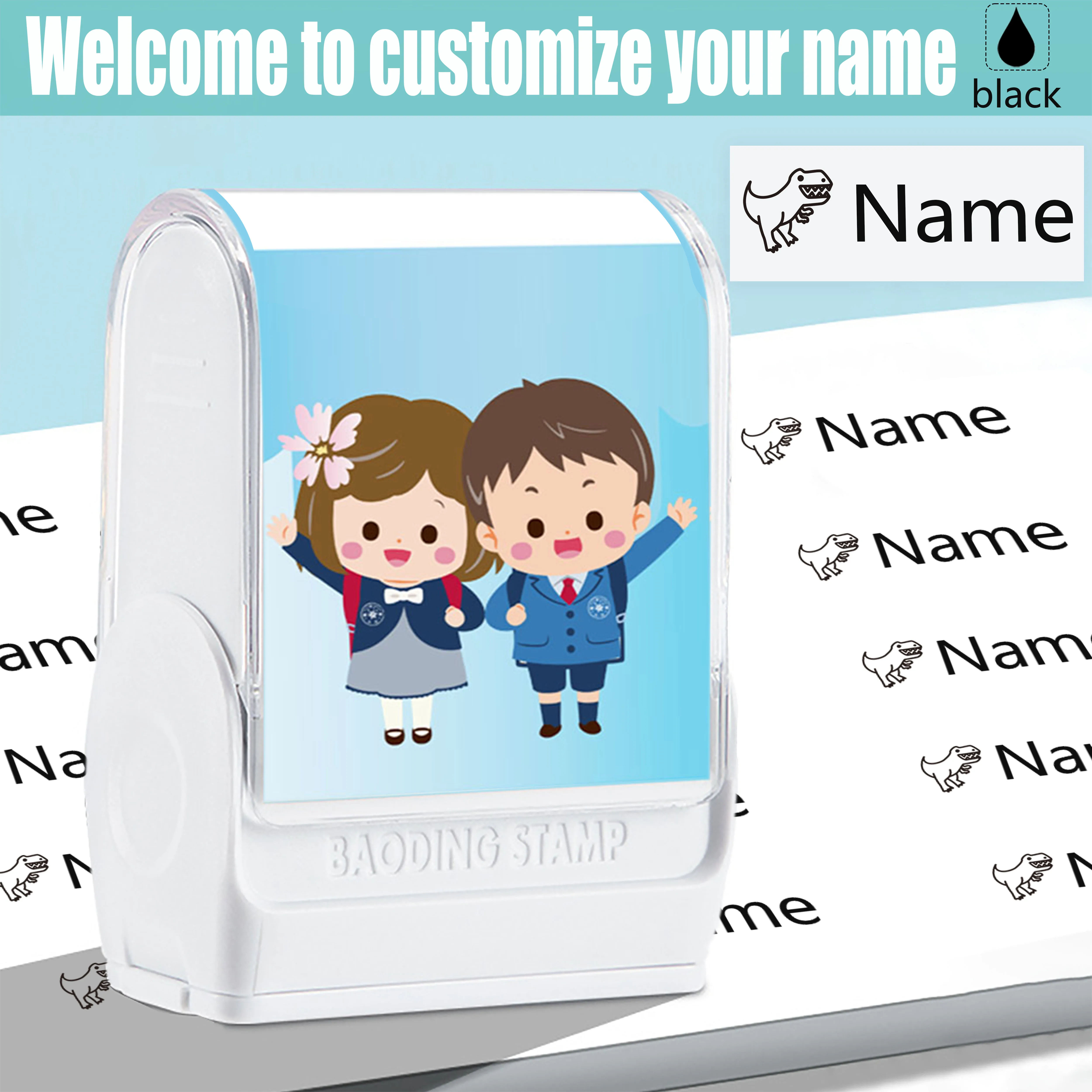 

Personalized Waterproof Stamp for Clothing, Personalized Ink Pad Stamps, Children's Name,boy and girl