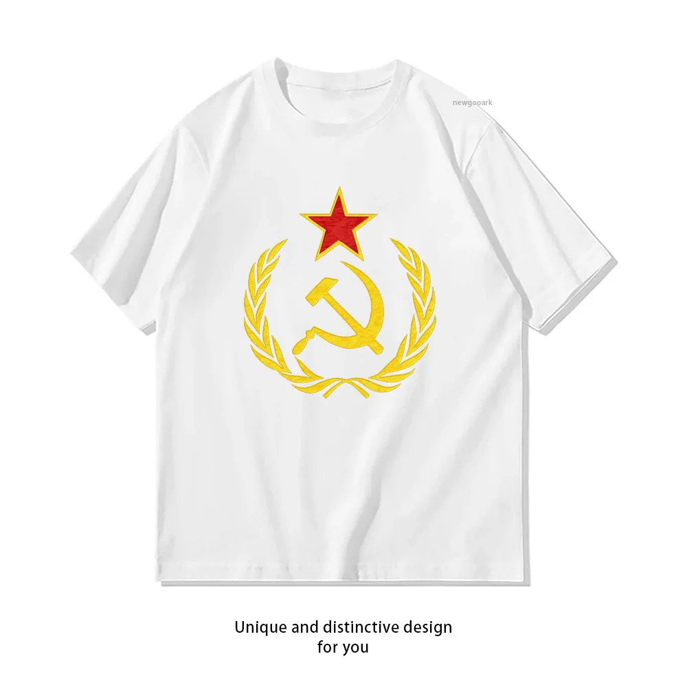 HAMMER AND SICKLE former Soviet Union t-shirt woman man Casual cotton summer printed t shirts Adult streetwear camisetas