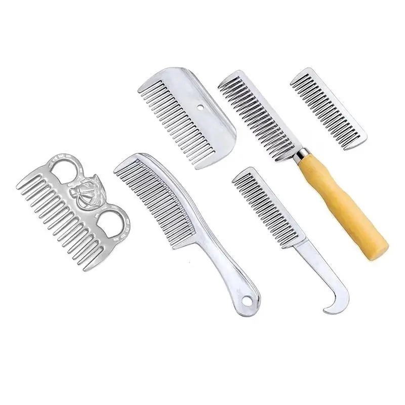 NEW Aluminum Horse Pony Grooming Comb Tool Metal Curry Brushing Cleaning Tool Equestrian Horse Equipment