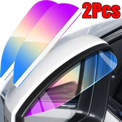 2 uds espejo retrovisor de coche lluvia ceja visera de fibra de carbono vista trasera parasol cuchillas a prueba de lluvia pegatina accesorios de decoración de coche
