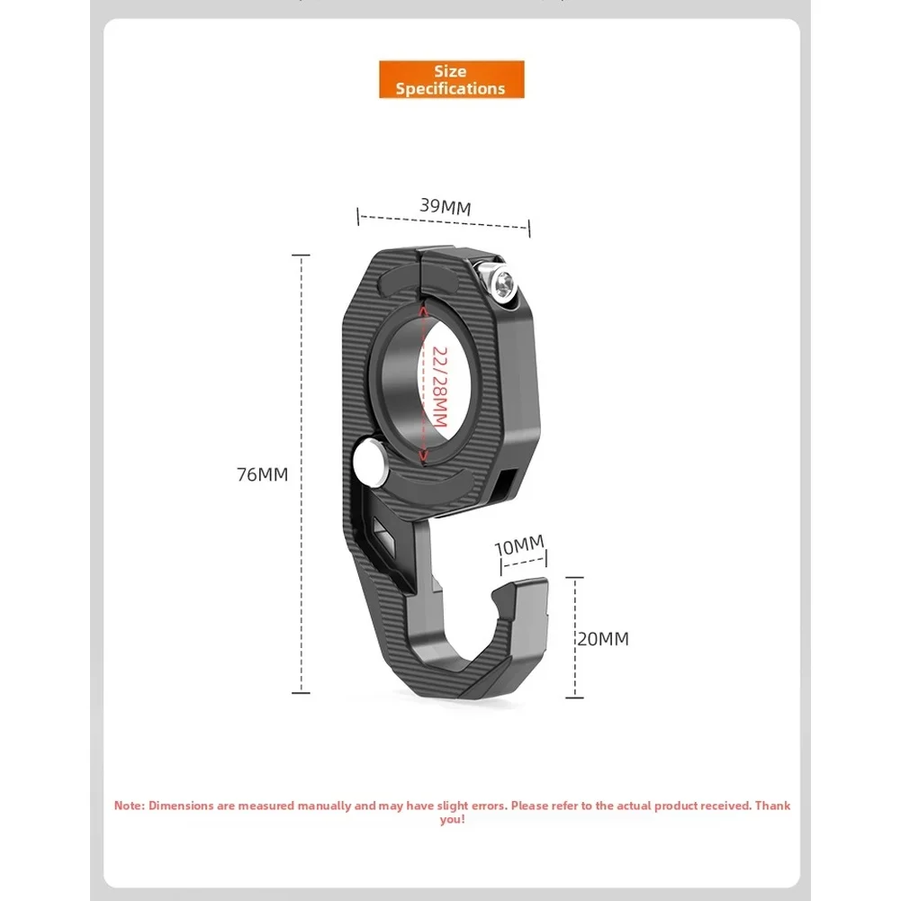 Aluminum Hook Handlebar Hook Aluminum Alloy Construction Lightweight Load-bearing Multi-fit Design Handlebar Storage