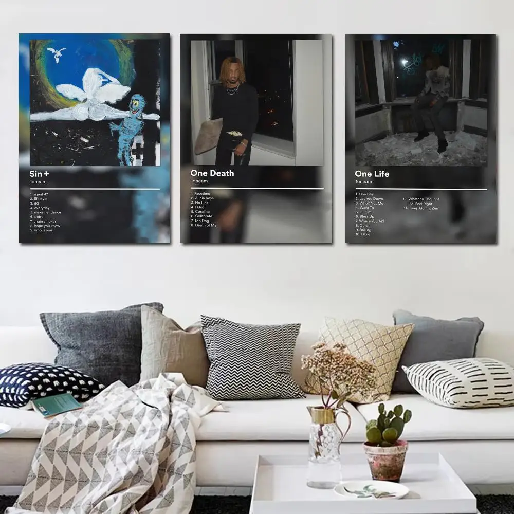 Underground Rap Artist 1oneam Poster Music Album Wall Art Print Room Decoration for Bedroom Living Room Office Home Decor Gift