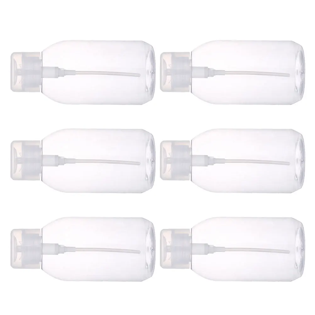 6 pçs garrafa de imprensa removedor de esmalte dispensador à prova de vazamento recipiente de viagem removedor de maquiagem garrafa de imprensa de armazenamento