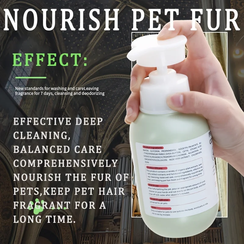 BIRRII Pet Hair Conditioner for Cats and Dogs - Deep cleanses and balances, long-lasting fragrance, nourishes coat for shine and softness, an essential daily pet grooming and hygiene product | Gentle care | Balanced pH formula