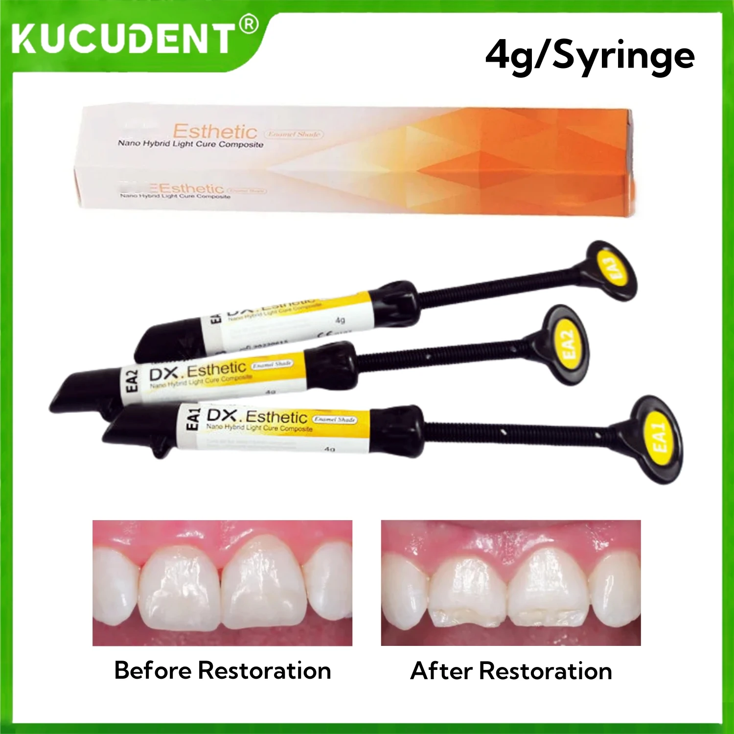4 г/шт. стоматологическая светоотверждаемая композитная смола для переднего восстановления зубов нано-гибридная смола твердые стоматологические материалы для наполнения