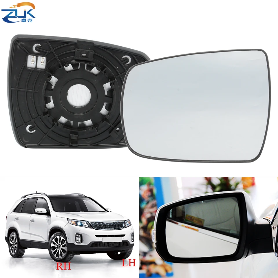 ZUK Heated Exterior Rearview Mirror Glasses Car Outside Reversing Lens For KIA Sorento XM 2009 2010 2011 2012 2013 2014