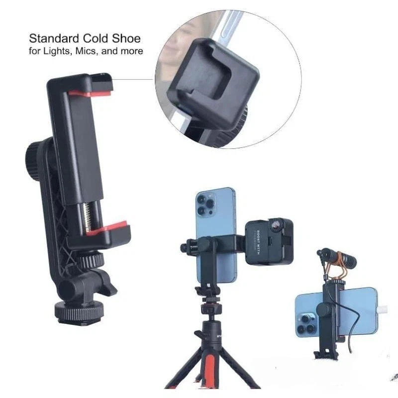 Universal Cold Shoe Camera Hot Shoe Adapter Lightweight Phone Tripod Mount for Outdoor Photography  Android Smartphone